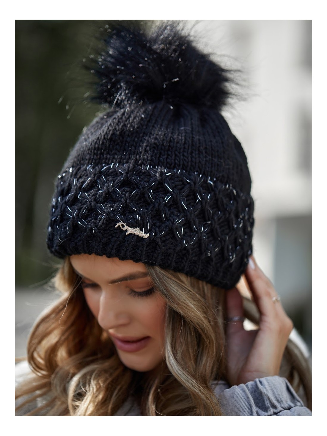 Black winter hat C14 - Online store - Boutique